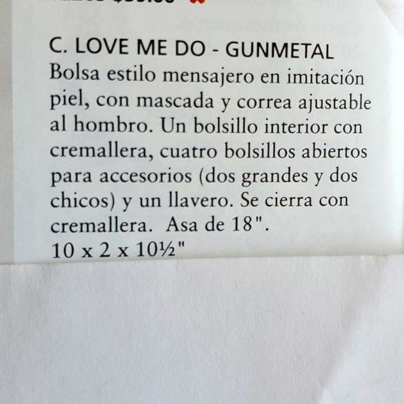 New Purse Gunmetal color zip closure Penelope Ann collection Celebrating Home - Picture 4 of 8